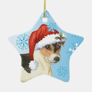 Happy Howlidays Russell Terrier Ceramic Ornament