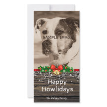 Happy Howlidays Rustic Dog Christmas Photo