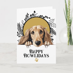 Happy Howlidays Saluki Dog Christmas Holiday Card