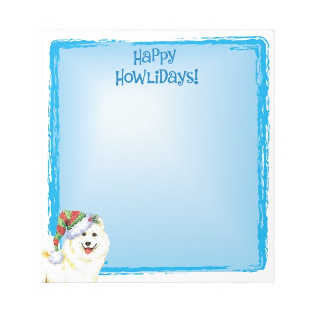 Happy Howlidays Samoyed Notepad (Front)