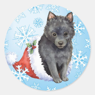 Happy Howlidays Schipperke Classic Round Sticker