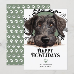 Happy Howlidays Scottish Deerhound Dog Christmas Holiday Card