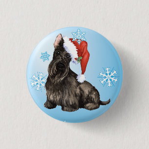 Happy Howlidays Scottish Terrier 1 Inch Round Button