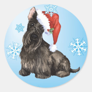 Happy Howlidays Scottish Terrier Classic Round Sticker