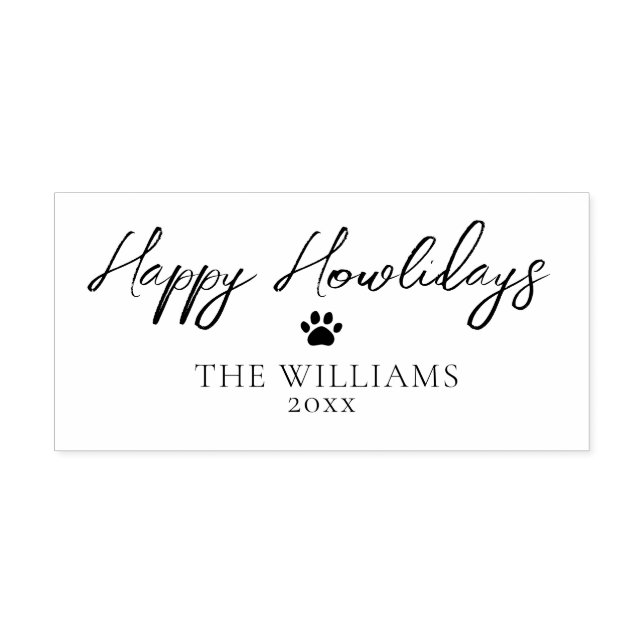 Happy Howlidays Script Personalized Christmas Self-inking Stamp (Design)