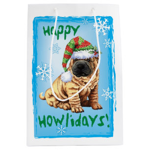 Happy Howlidays Shar-Pei Medium Gift Bag