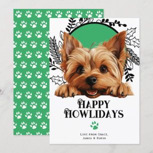 Happy Howlidays Silky Terrier Dog Christmas Holiday Card