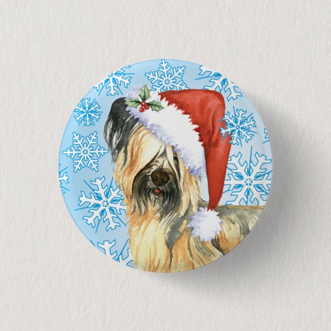 Happy Howlidays Skye Terrier 1 Inch Round Button (Front)
