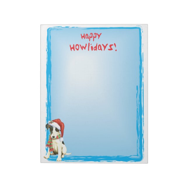 Happy Howlidays Smooth Fox Terrier Notepad (Rotated)