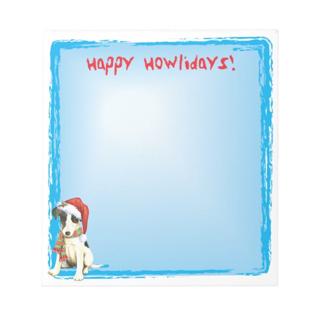 Happy Howlidays Smooth Fox Terrier Notepad (Front)