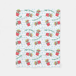 Happy Howlidays Standard Schnauzer Fleece Blanket