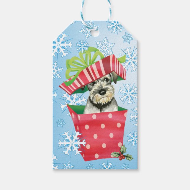 Happy Howlidays Standard Schnauzer Gift Tags (Front)