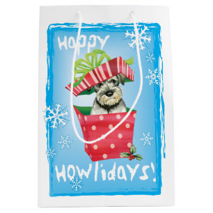 Happy Howlidays Standard Schnauzer Medium Gift Bag
