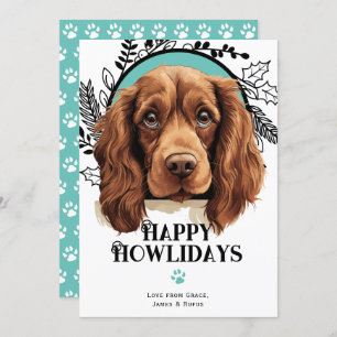 Happy Howlidays Sussex Spaniel Dog Christmas Holiday Card