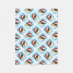 Happy Howlidays Tibetan Spaniel Fleece Blanket