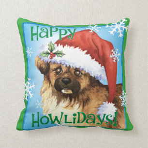 Happy Howlidays Tibetan Spaniel Throw Pillow
