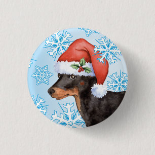 Happy Howlidays Toy Manchester Terrier 1 Inch Round Button