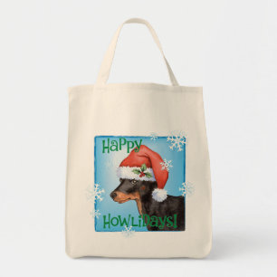 Happy Howlidays Toy Manchester Terrier Tote Bag