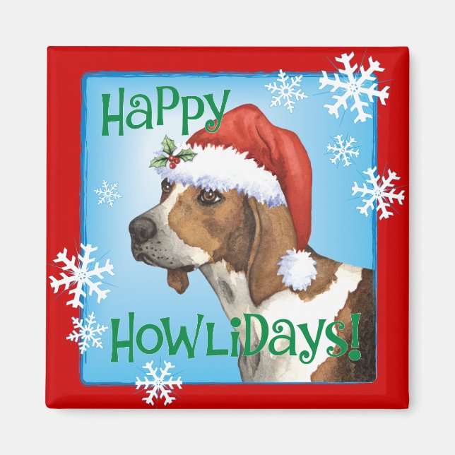Happy Howlidays Treeing Walker Magnet (Front)