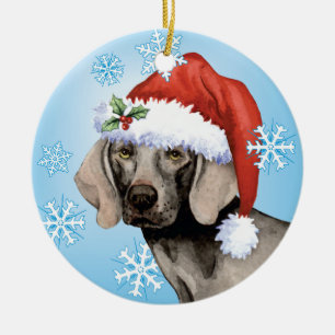 Happy Howlidays Weimaraner Ceramic Ornament