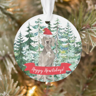 Happy Howlidays Weimaraner Dog Christmas Ornament