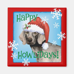 Happy Howlidays Weimaraner Magnet