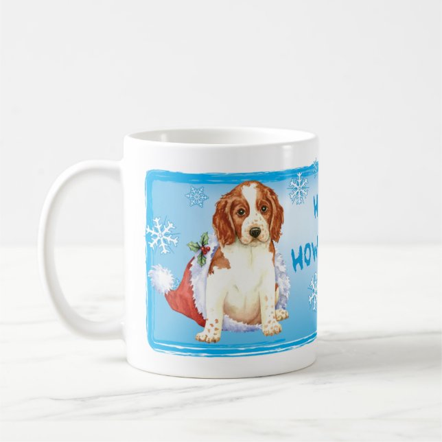 Happy Howlidays Welshie Coffee Mug (Left)