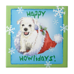 Happy Howlidays Westie Tile