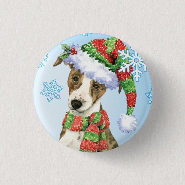 Happy Howlidays Whippet 1 Inch Round Button (Front)