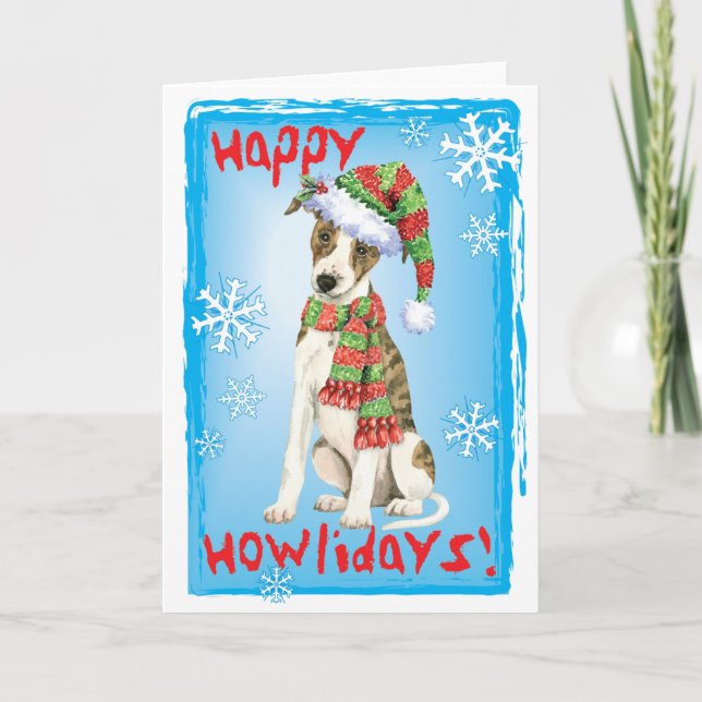 Happy Howlidays Whippet Holiday Card (Front)