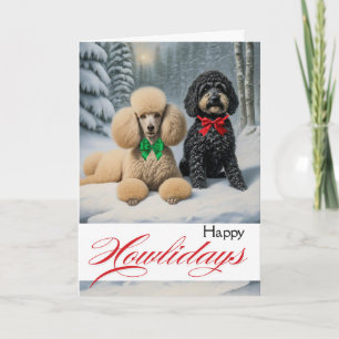 Happy Howlidays Winter with Poodle and Schnoodle Card