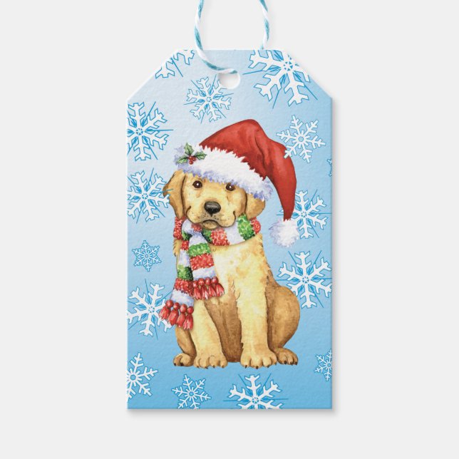 Happy Howlidays Yellow Lab Gift Tags (Front)