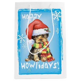 Happy Howlidays Yorkie Medium Gift Bag