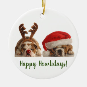Happy Howlidayz Ceramic Ornament