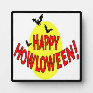 "HAPPY HOWLOWEEN" BATS PLAQUE