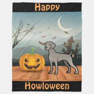 Happy Howloween Weimaraner Fleece Blanket