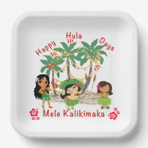 Happy Hula Days Paper Plate