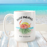 Happy Huladays Crab Tropical Beach Christmas Coffee Mug<br><div class="desc">Bring holiday cheer with a tropical twist to your morning routine with this 'Happy Huladays Crab Tropical Beach Christmas Mug'. Featuring a cute crab hula dancing in the sun by the turquoise ocean waves, it perfectly meshes Christmas and beach vibes. The mug’s generous size ensures a substantial serving of your...</div>