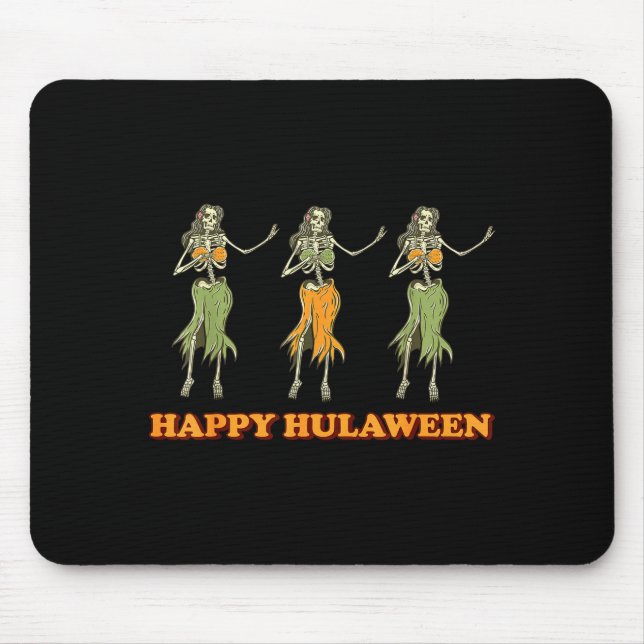 Happy Hulaween Hawaii Themed Halloween Skeleton Vi Mouse Pad (Front)