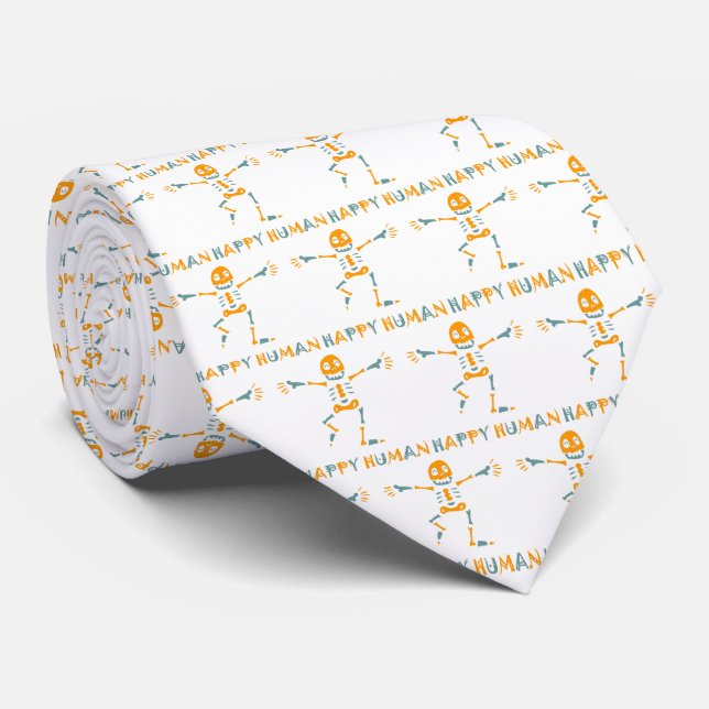Happy human skeleton tie (Rolled)