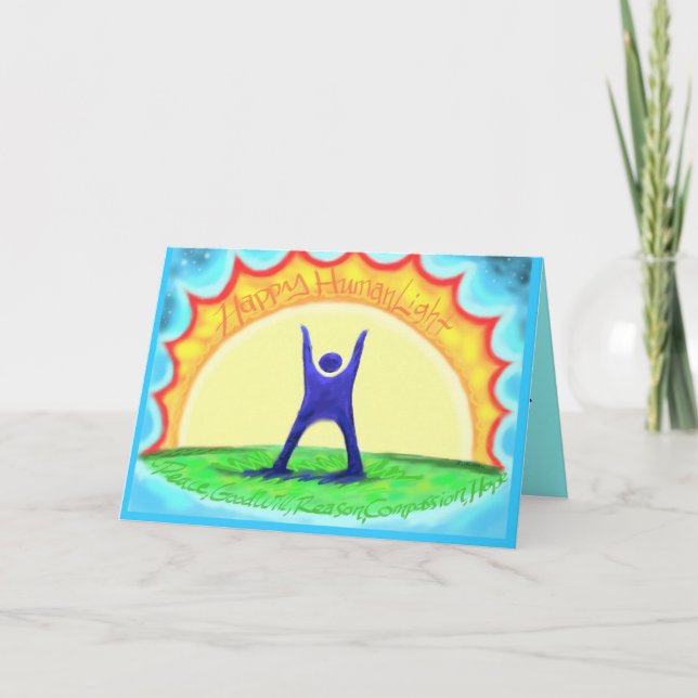 Happy HumanLight! HL description on back; Holiday Card (Front)