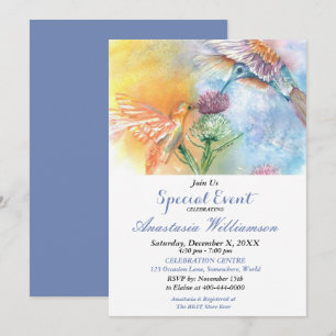 HAPPY HUMMING BIRDS PARTY EVENT INVITE