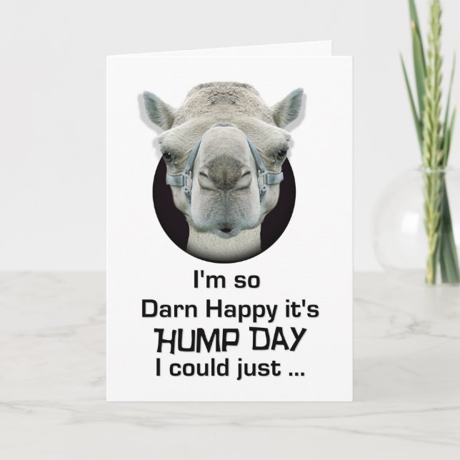 Happy Hump Day Funny Camel Spit Card (Front)