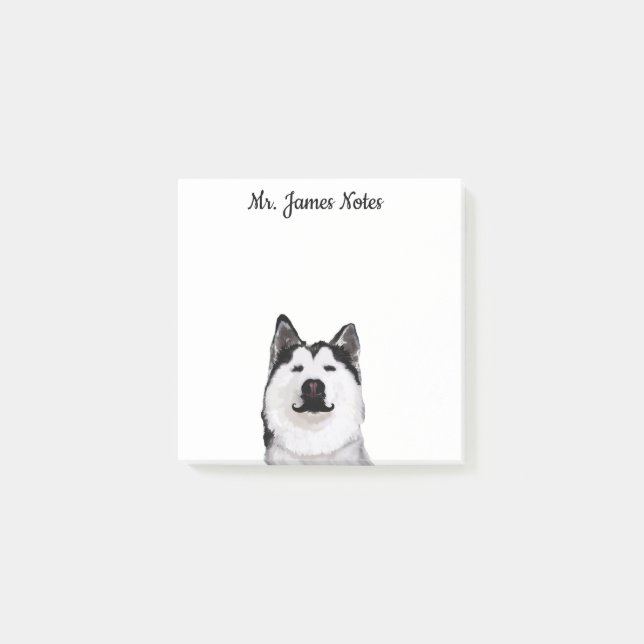 Happy Husky Dog, Name Post-it Note (Front)