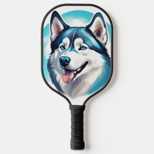 Happy Husky Dog Pet Pickleball Paddle