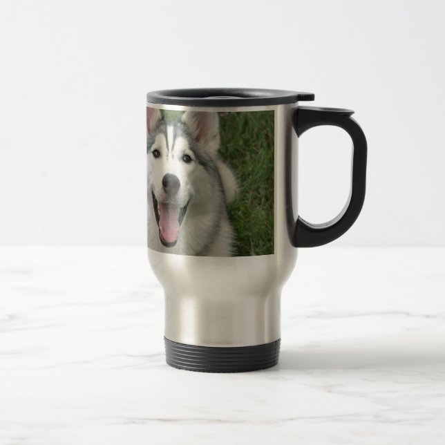 Happy Husky Travel Mug (Right)