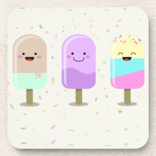 Happy Ice Cream Smiling Bars & Popsicles Coaster