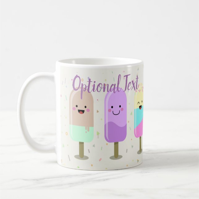 Happy Ice Cream Smiling Bars & Popsicles Coffee Mug (Left)