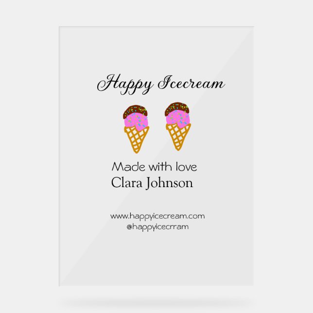 Happy Icecream add name website social media  (Recto)