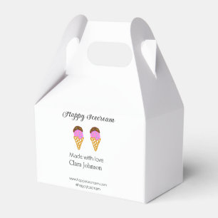 Happy Icecream add name website social media Favor Box